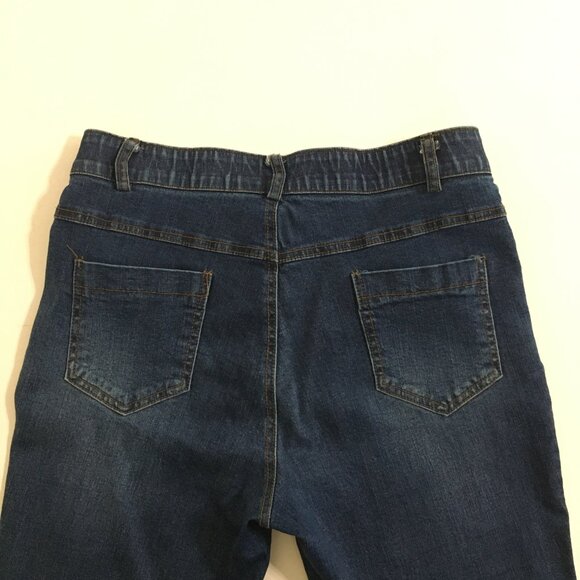 K-Fashion Made in Korea Stretchy Jean Elastic Waist Womens Size 28 Bootcut Denim - Picture 9 of 12